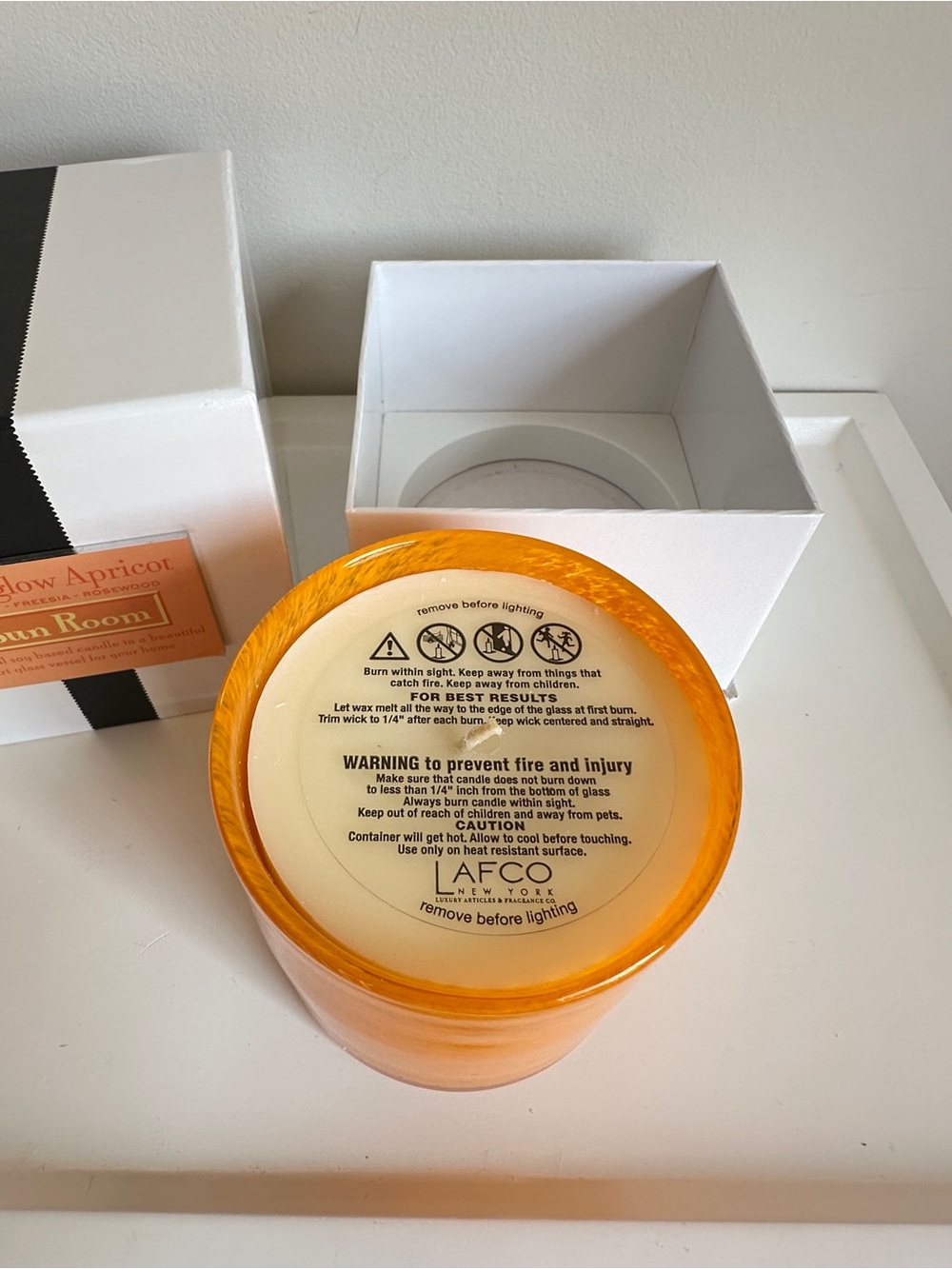 LAFCO New York Sun Room Moonglow Apricot Large Candle House and Home Collection - Picture 8 of 12